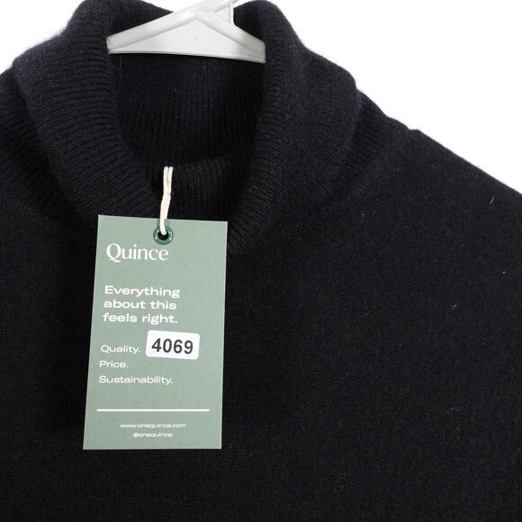 Fair Condition Quince Men’s Turtleneck Sweater Black Mongolian Cashmere Small - Picture 6 of 8